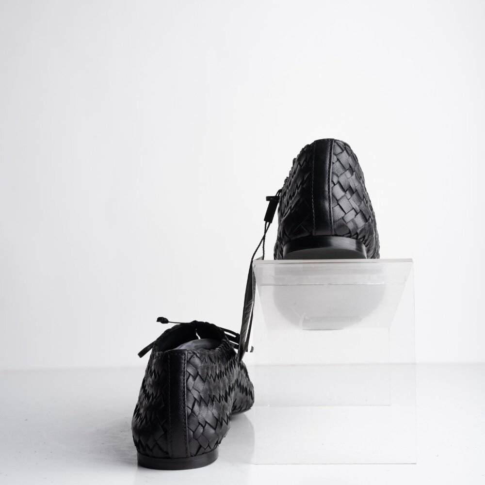 Massimo Dutti Womens Ballerina Braid Leather Woven Flats Black US 7.5 EU 38 New - Picture 6 of 8